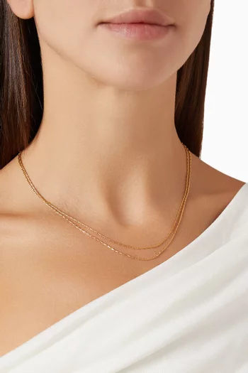 Savi Twisted Double Chain Necklace in 18kt Recycled Gold Vermeil