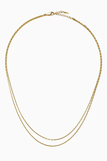 Savi Twisted Double Chain Necklace in 18kt Recycled Gold Vermeil