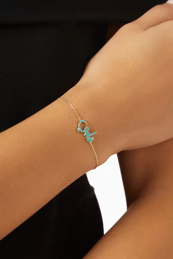 Oula 'Qalbi' Enamel Bracelet in 18kt Gold