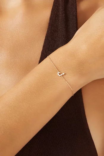 Oula XS Arabic Letter 'Lam' Enamel Bracelet in 18kt Gold