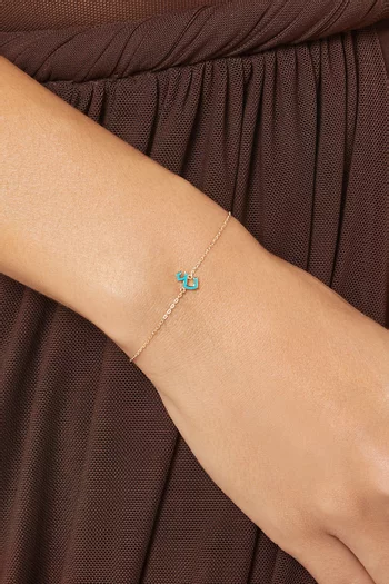Oula XS Arabic Letter 'Ein' Enamel Bracelet in 18kt Gold