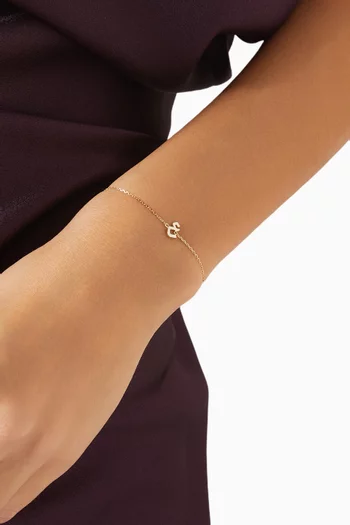 Oula XS Arabic Letter 'Ein' Enamel Bracelet in 18kt Gold