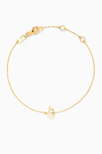 Oula XS Arabic Letter 'Ein' Enamel Bracelet in 18kt Gold