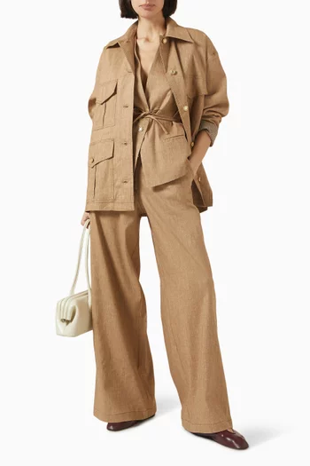 Dasum Wide-leg Pants in Linen-blend