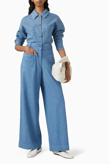 Manhatti High-waisted Pants in Cotton-linen