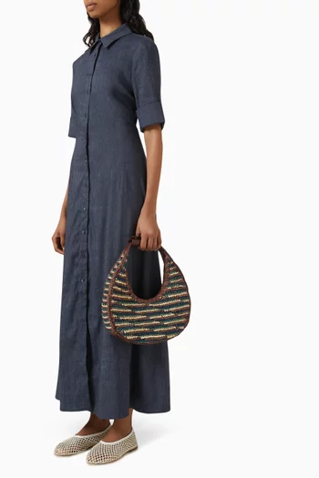 Moon Tote Bag in Raffia