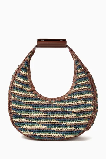 Moon Tote Bag in Raffia