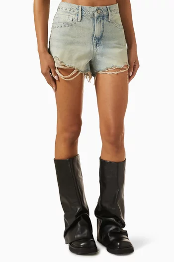 Good 90s Studded Shorts in Denim