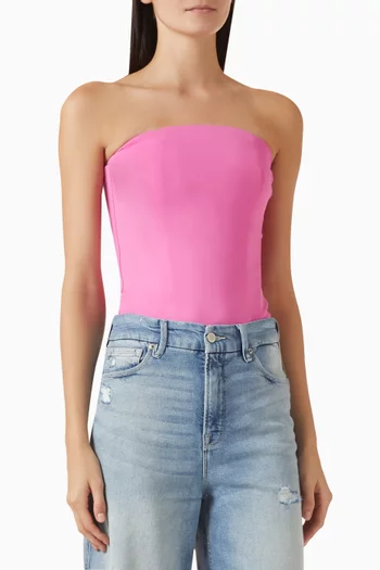 Scuba Corset Strapless Bodysuit in Stretch-nylon