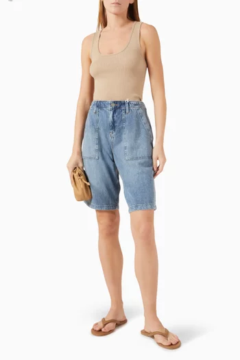 Micro Ribbed Tank Top in Cotton