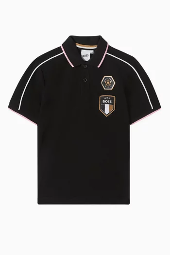 Graphic Logo Football Polo Shirt