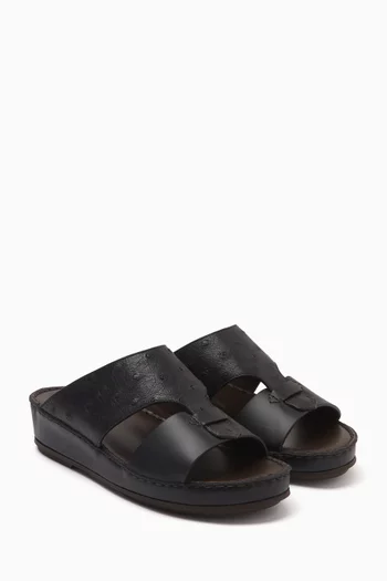 Cingia Nuovo Duo Sandals in Ostrich Leather