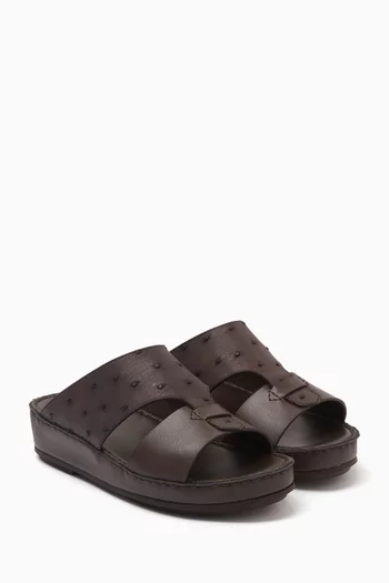 Cingia Nuovo Duo Sandals in Ostrich Leather