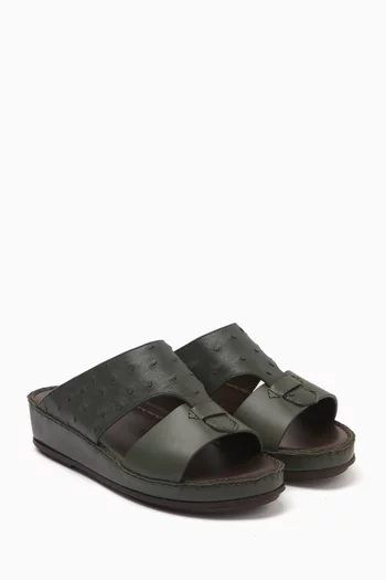 Cingia Nuovo Duo Sandals in Ostrich Leather