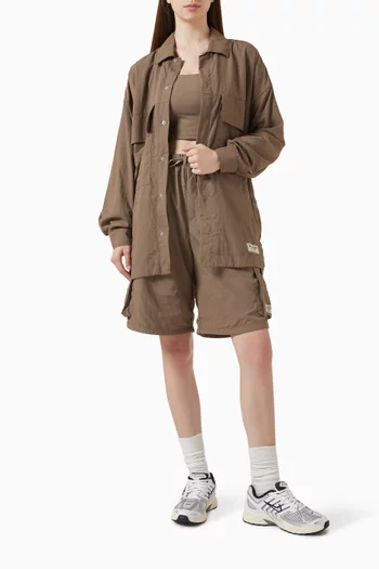 Oversized Pocket Shacket in Recycled Nylon
