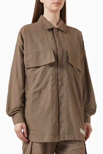Oversized Pocket Shacket in Recycled Nylon