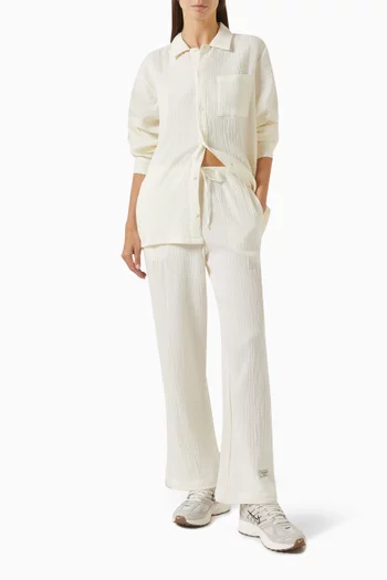 Long-sleeve Shirt in Crinkled Cotton