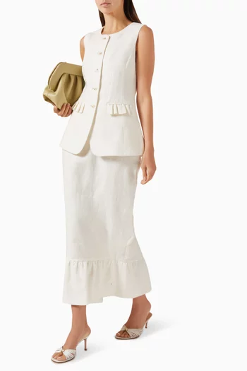 Matilda Column Skirt in Linen