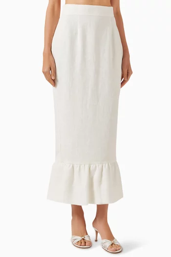 Matilda Column Skirt in Linen