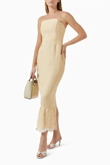 Essie Strapless Dress in Linen