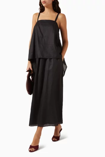 Ginny Midi Skirt in Linen