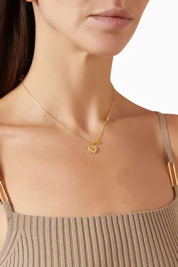 Heart Pendant Necklace in Gold-tone Sterling Silver