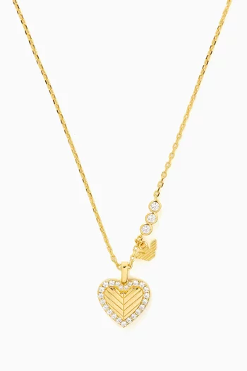 Heart Pendant Necklace in Gold-tone Sterling Silver