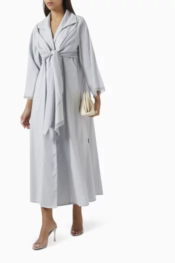 Collared Tie-up Abaya & Sheila