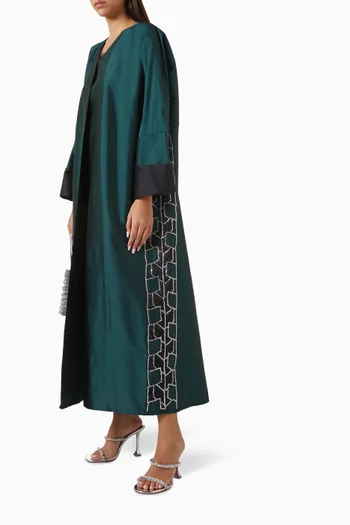 Crystal-embellished Abaya in Taffeta