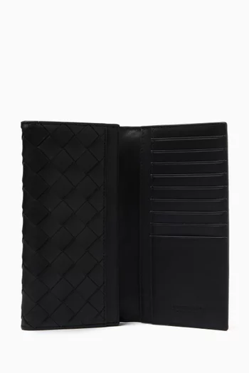Long Wallet in Intrecciato Leather