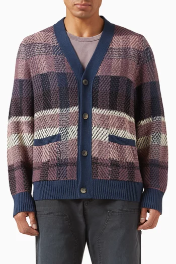 Blow Up Plaid Cardigan in Cotton
