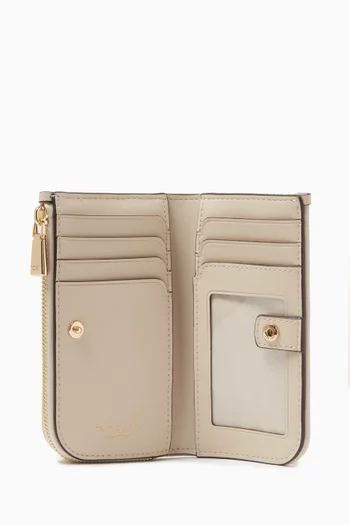 Small Spade Flower Slim Bi-fold Wallet in Canvas
