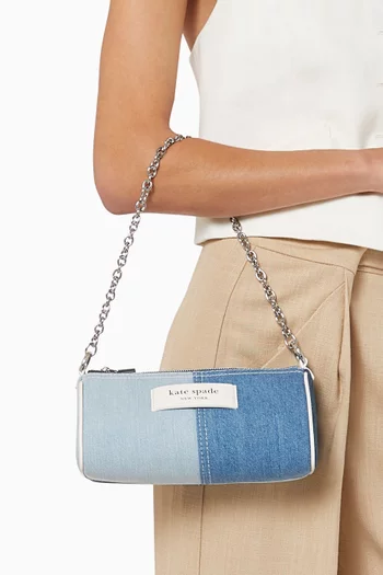 Label Pochette Shoulder Bag in Denim