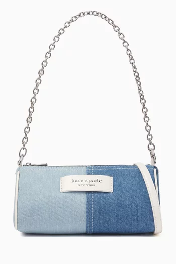 Label Pochette Shoulder Bag in Denim