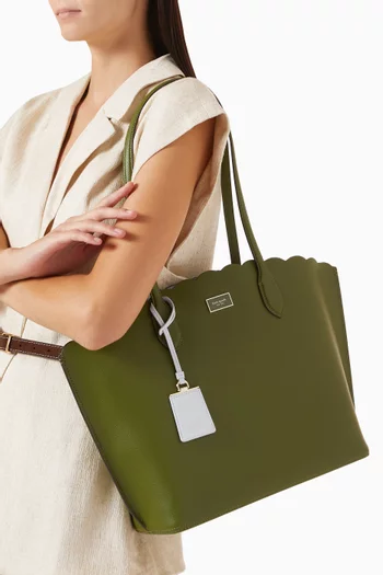 Suite Scalloped Tote Bag in Leather