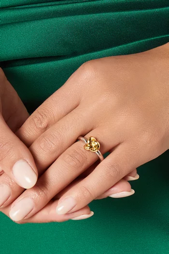 Double Knot Ring in Two-tone Brass