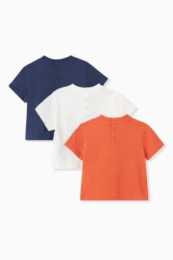 Logo T-shirt in Cotton, Set of 3