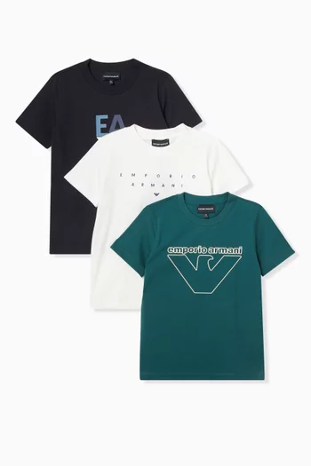 Logo T-shirts in Cotton, Set of 3