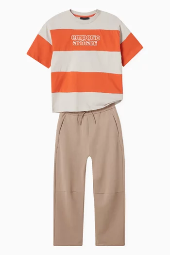 Logo Panel Sweatpants in Cotton
