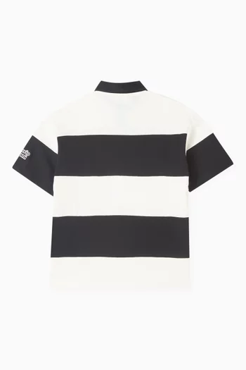 Stripe Logo Polo Shirt in Cotton