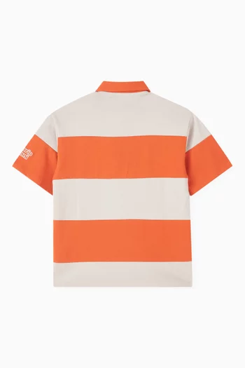 Stripe Logo Polo Shirt in Cotton