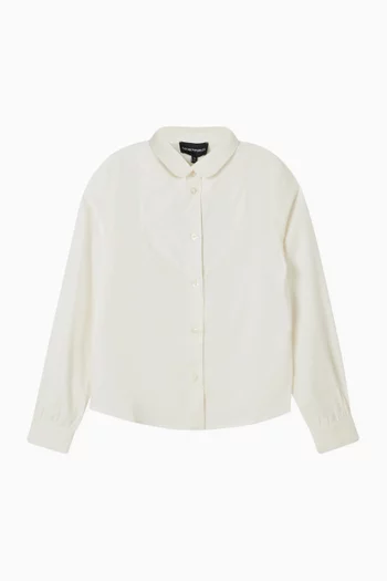 قميص بوبلين بأزرار 