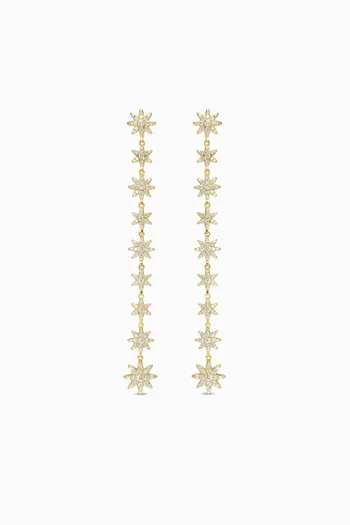 Starburst Diamond Drop Earrings in 18kt Yellow Gold