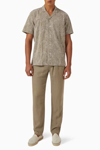 Mars Embroidered Shirt in Cotton Blend