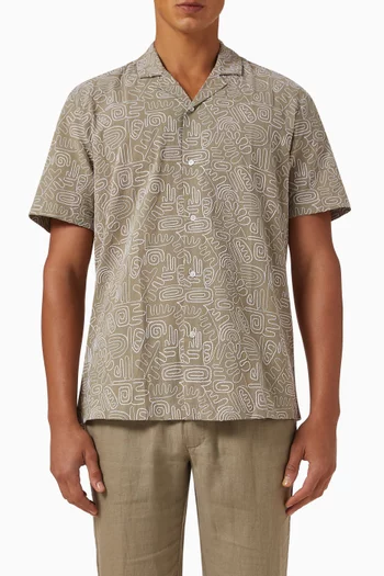 Mars Embroidered Shirt in Cotton Blend
