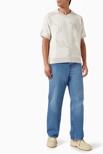 Gardenia Monogram Polo Shirt in Knit