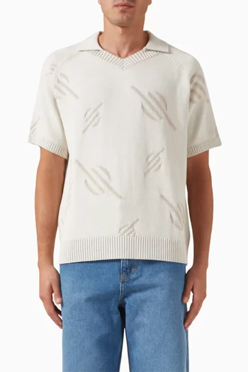 Gardenia Monogram Polo Shirt in Knit