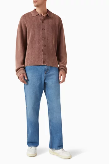 Shield Cable Cardigan in Cotton-knit