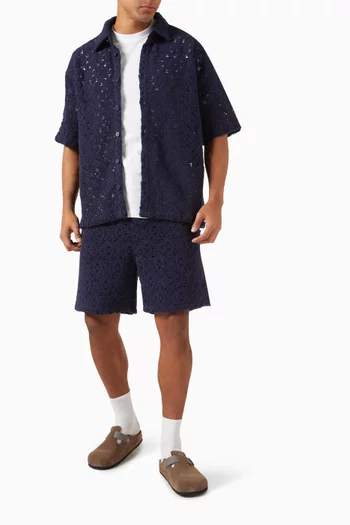 Lace Shield Shorts in Cotton