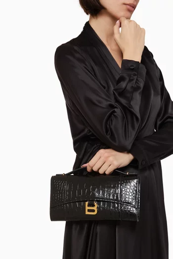 حقيبة بوشيت اورجلاس بيد علوية جلد بنقشة جلد التمساح